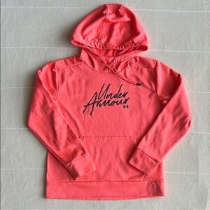 Under Armour Coral Hoodie Sweatshirt with Logo Small
